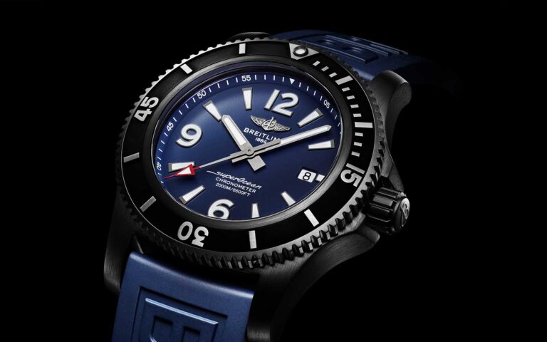 superocean-46-in-black-steel-with-blue-dial-and-blue-diver-pro-iii-rubber-strap-2