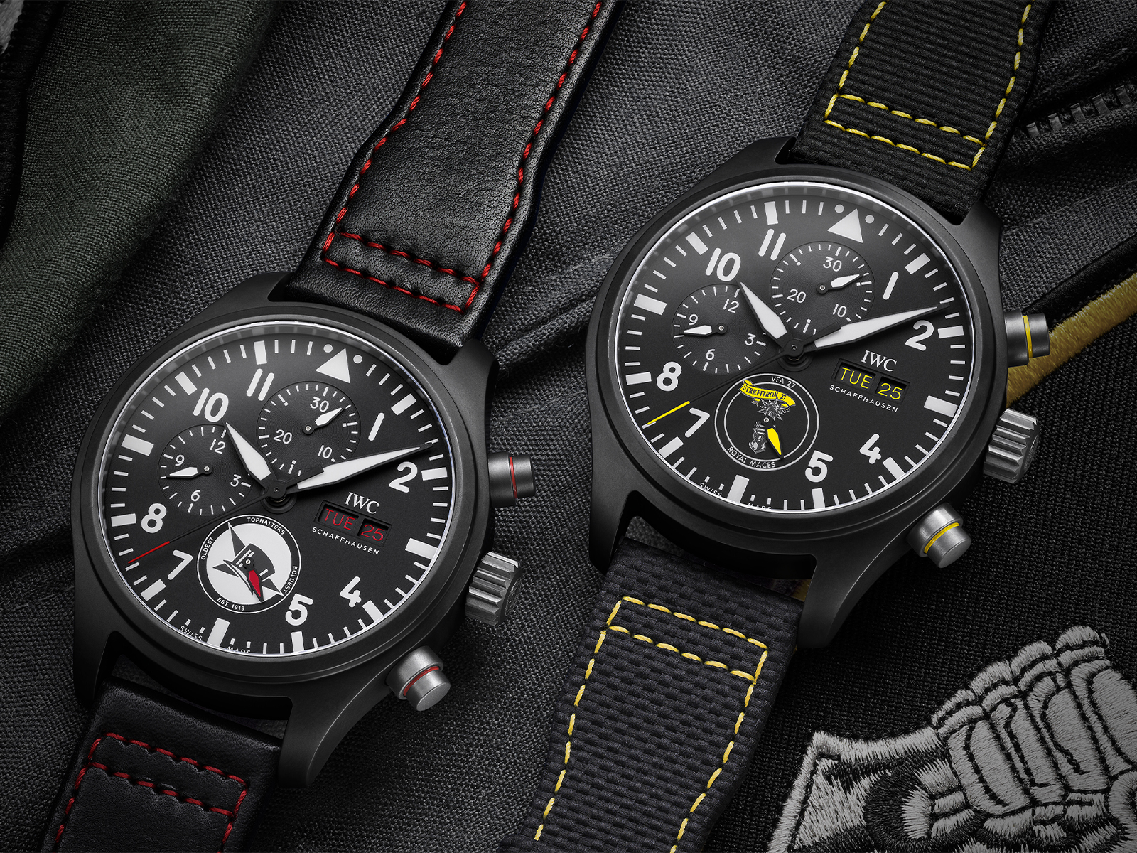 The IWC Pilot’s Watch Chronograph Edition “Royal Maces” and the Pilot’s Watch Chronograph Edition “Tophatters”