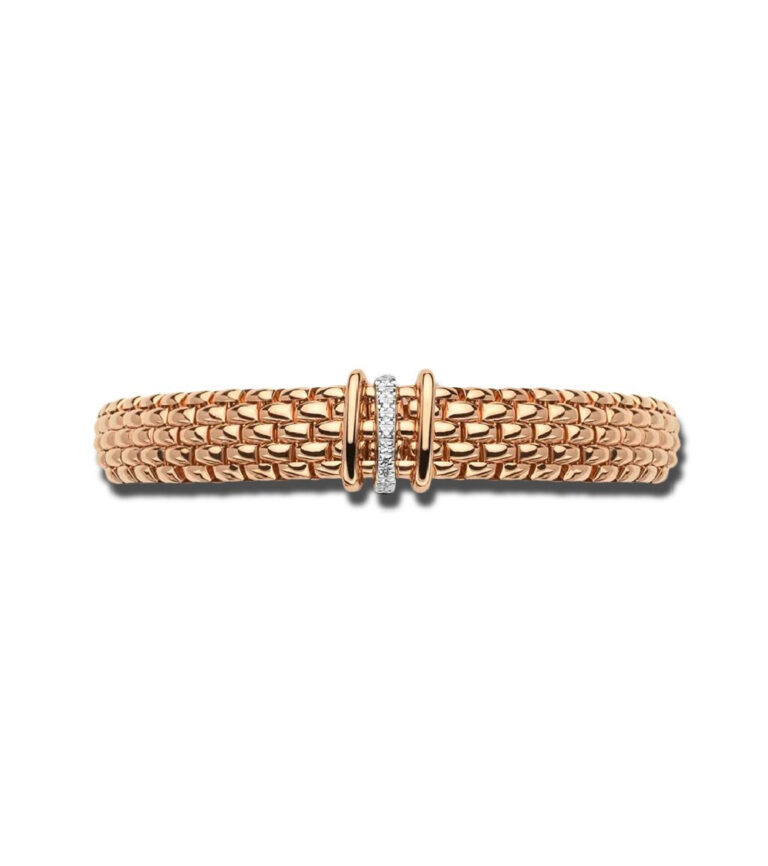 FOPE Panorama Flex'it Tri Color Wide Bracelet in Rose Gold