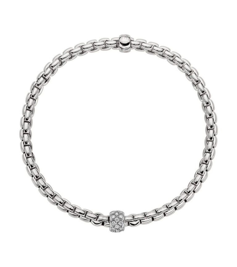 FOPE EKA TINY 18CT WHITE GOLD 0.19CT DIAMOND BRACELET