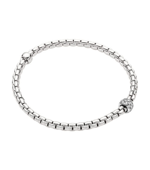 FOPE EKA TINY 18CT WHITE GOLD 0.19CT DIAMOND BRACELET