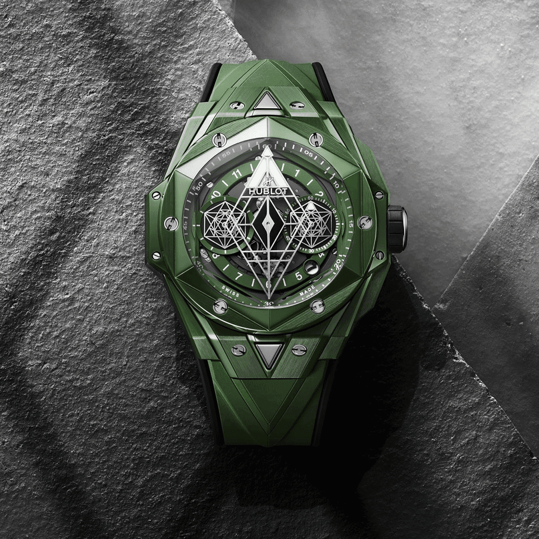 HUBLOT Big Bang Sang Bleu II Green Ceramic 418.GX.5207.RX.MXM22 Shop HUBLOT at Watches of Switzerland Perth, Sydney and Melbourne Airport.