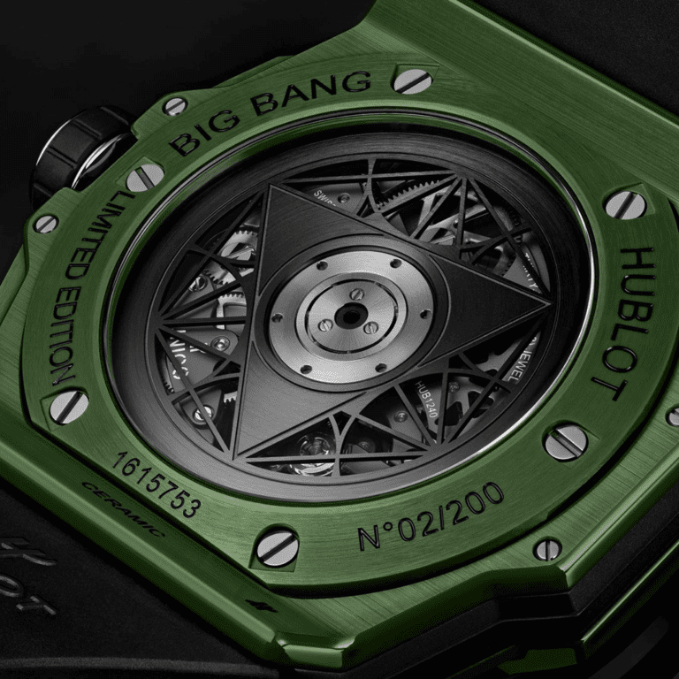 HUBLOT Big Bang Sang Bleu II Green Ceramic 418.GX.5207.RX.MXM22 Shop HUBLOT at Watches of Switzerland Perth, Sydney and Melbourne Airport.