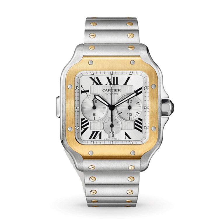 Santos De Cartier Chronograph Watch W2SA0008 Shop Cartier at Watches of Switzerland Canberra, Melbourne, Melbourne International Airport, Perth, Sydney, Sydney Barangaroo and Online.