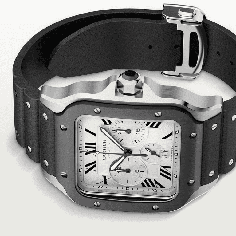 Santos De Cartier Chronograph Watch WSSA0017 Shop Cartier at Watches of Switzerland Canberra, Melbourne, Melbourne International Airport, Perth, Sydney, Sydney Barangaroo and Online.