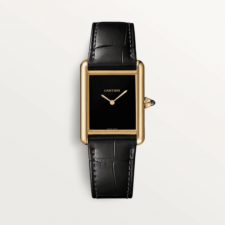 Tank louis cartier silver gilt watch Cartier Black in Silver Gilt