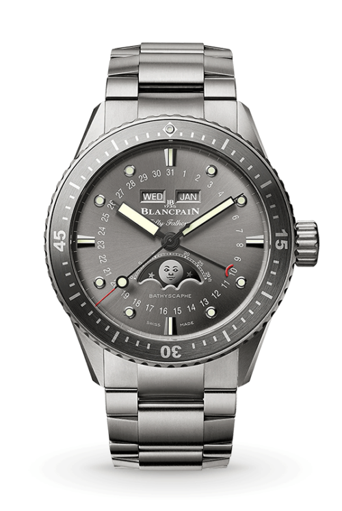 Blancpain Fifty Fathoms Bathyscaphe Quantième Complet Phases De Lune - 5054 1210 98s Shop Blancpain at Watches of Switzerland Melbourne Airport, Perth and Sydney boutiques.