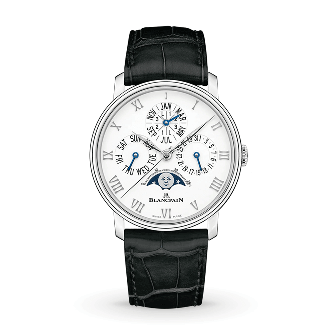 Blancpain Villeret Quantième Perpétuel Phases De Lune - 6656-1127-55B Shop Blancpain at Watches of Switzerland Melbourne Airport, Perth and Sydney boutiques.