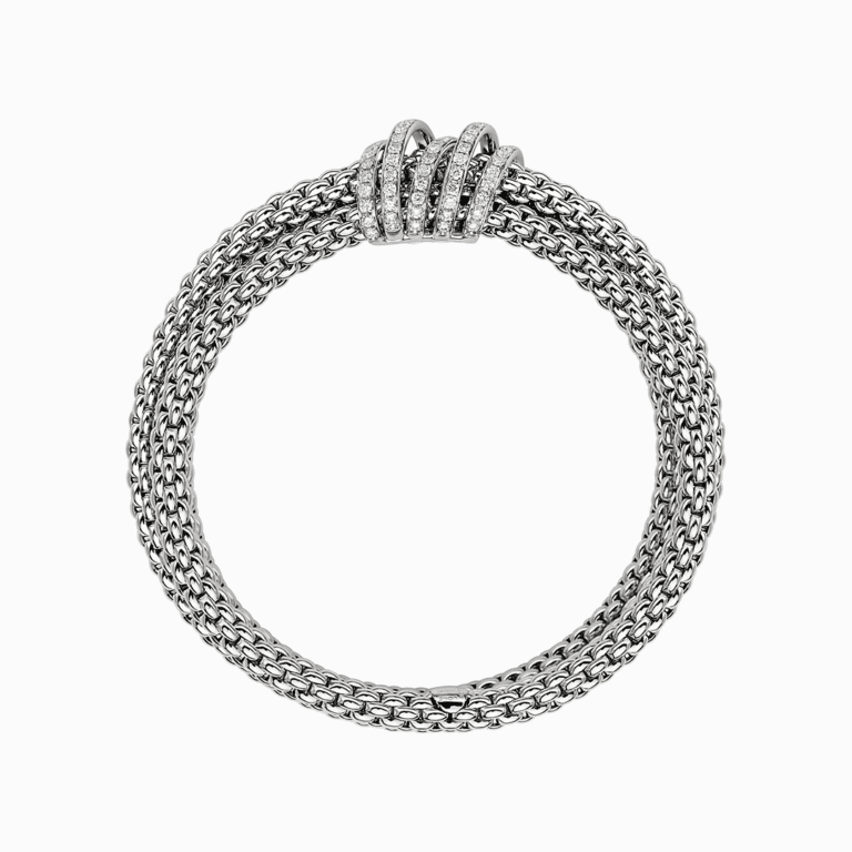 FOPE Solo White Gold Pave Diamond Bracelet 651BPAVE