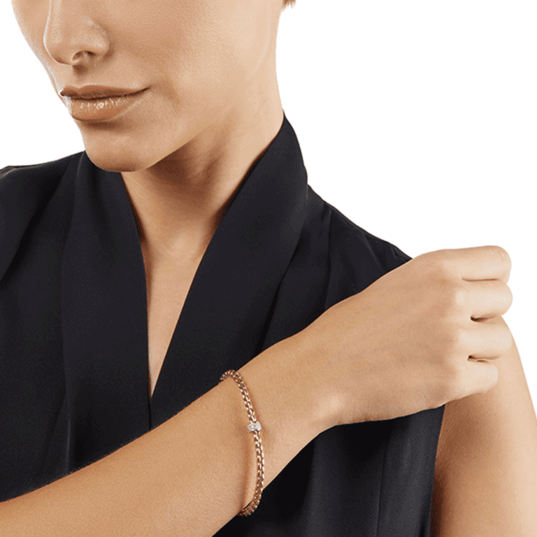 FOPE EKA Pink Gold Pave Diamond Bracelet 733BPAVE-GR