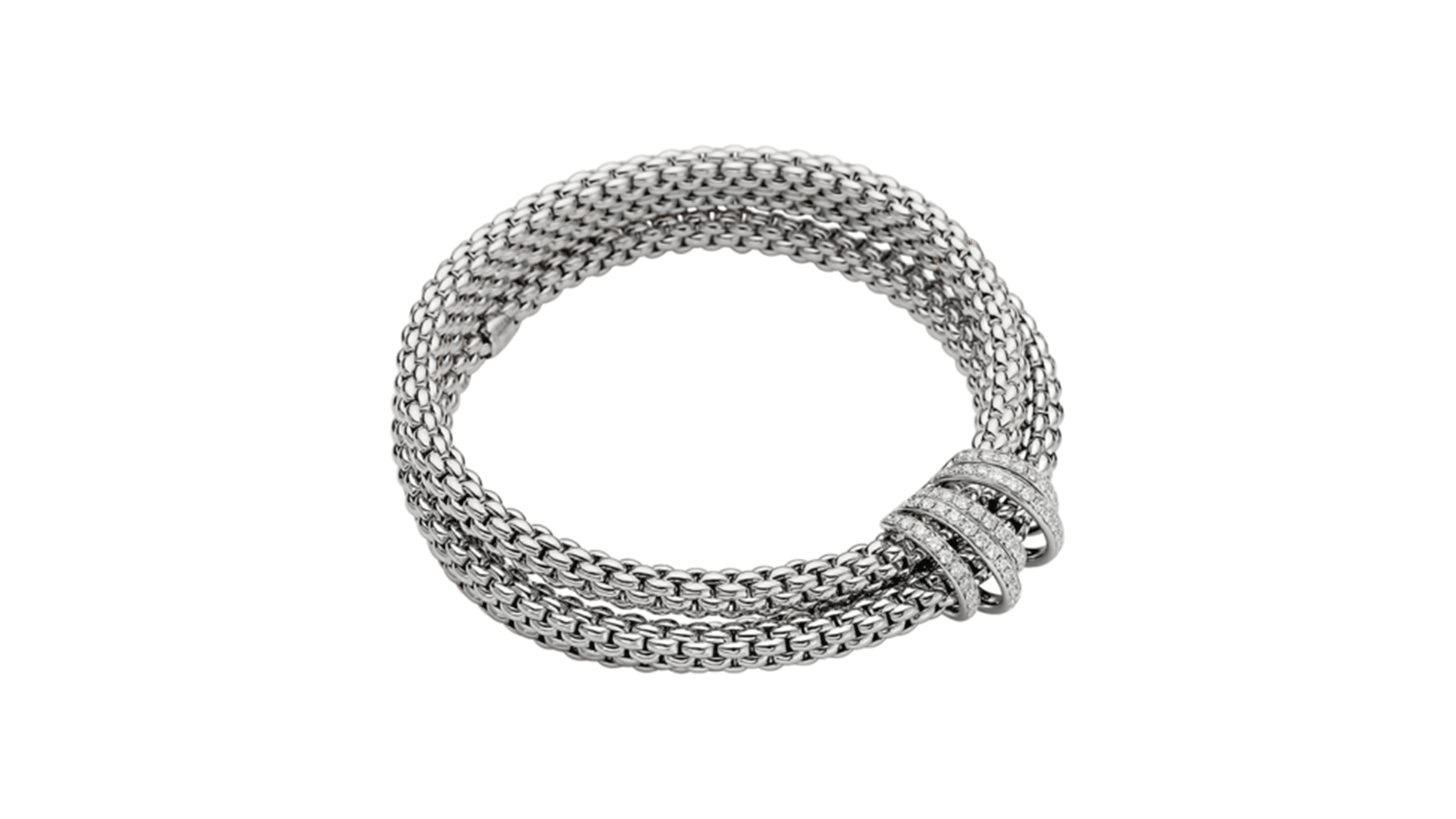 FOPE Solo White Gold Pave Diamond Bracelet