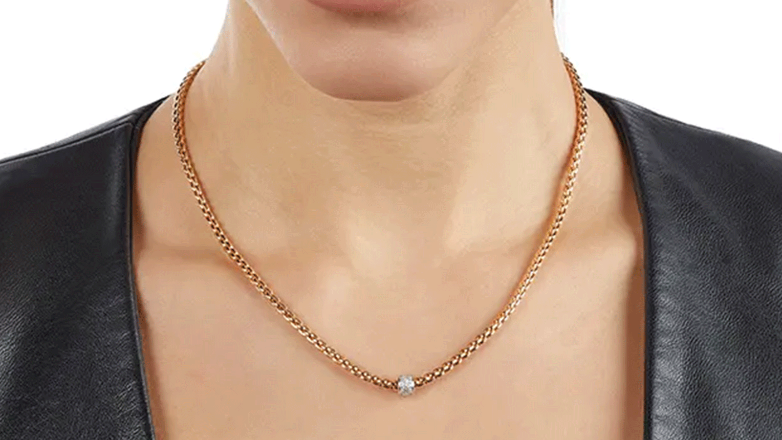 FOPE EKA Rose Gold Necklace Diamond Rondel