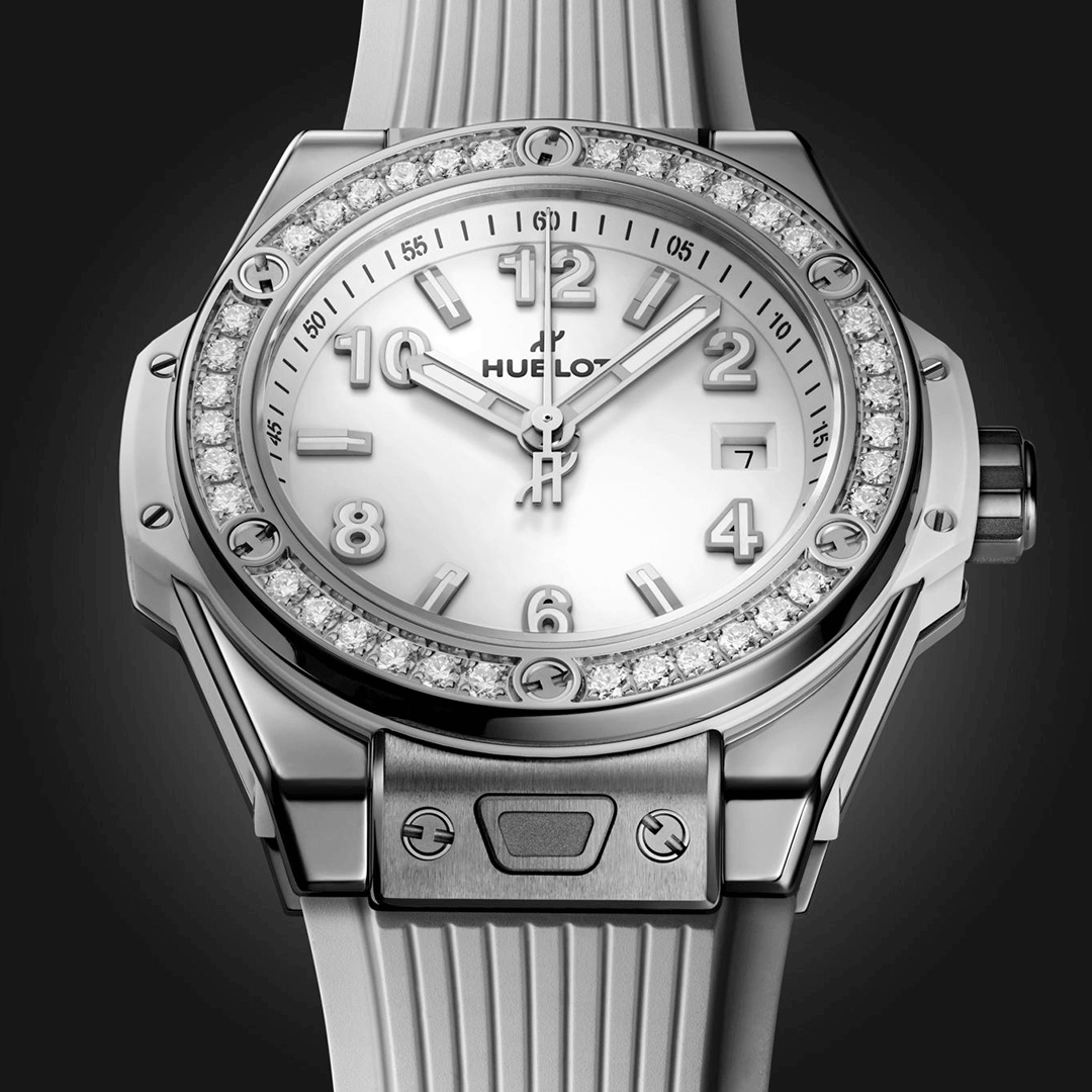 HUBLOT Big Bang One Click Steel White Diamonds 485.SE.2010.RW.1204 Shop HUBLOT now at Watches of Switzerland Perth, Sydney and Melbourne Airport.