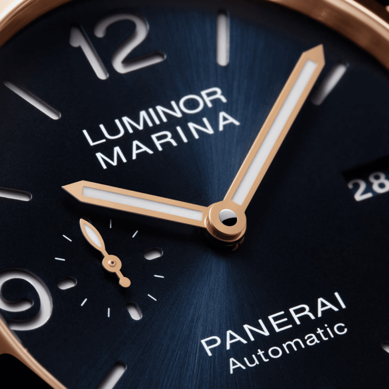 Panerai Luminor Marina Goldtech™ Sole Blu - 44mm PAM01112 Shop Panerai at Watches of Switzerland Sydney, Barangaroo, Perth Boutiques and Online.