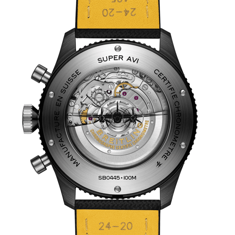 Breitling Classic AVI Chronograph GMT 46 Mosquito Night Fighter SB04451A1B1X1 Shop Breitling at Watches of Switzerland Perth, Canberra, Sydney, Sydney Barangaroo, Melbourne, Melbourne Airport and Online.