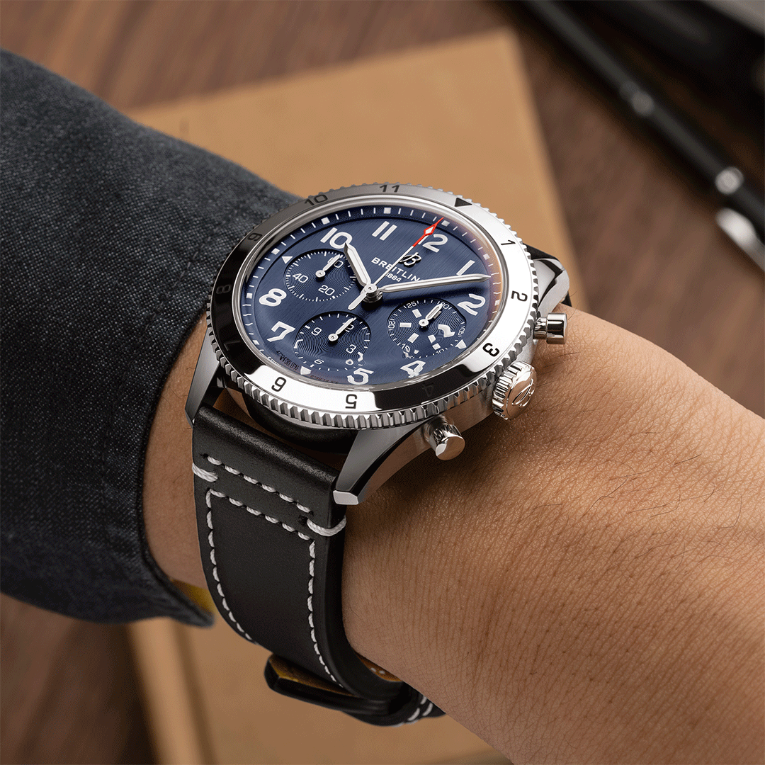 Breitling Classic AVI Chronograph 42 Tribute To Vought F4U Corsair A233801A1C1X1 Shop Breitling at Watches of Switzerland Perth, Canberra, Sydney, Sydney Barangaroo, Melbourne, Melbourne Airport and Online.