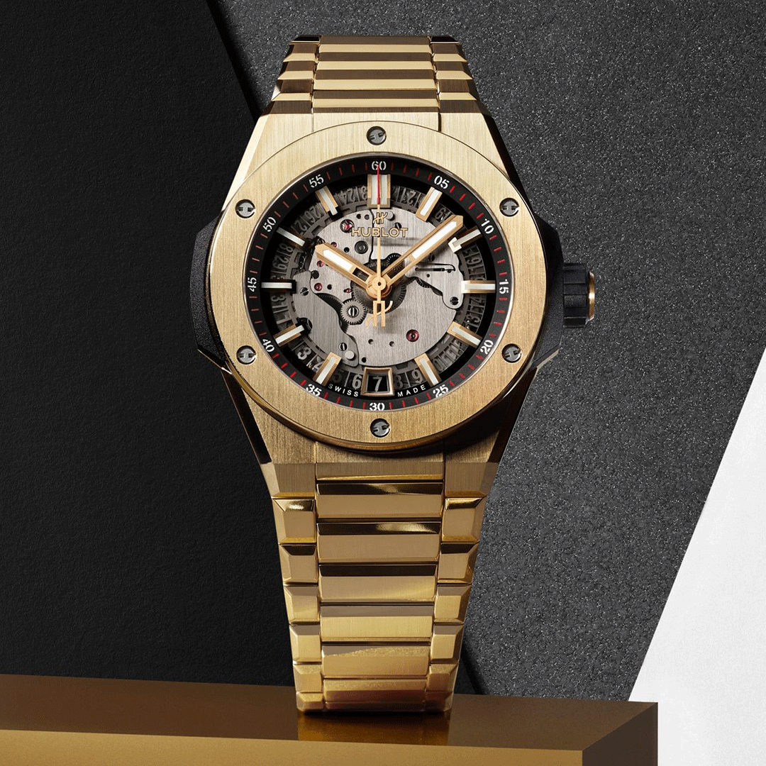 Hublot Big Bang Integrated Time Only Yellow Gold 456.VX.0130.VX Shop HUBLOT now at Watches of Switzerland Perth, Sydney and Melbourne Airport.