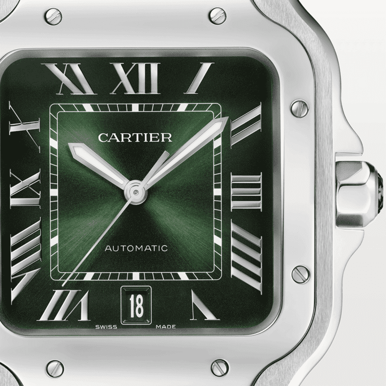 Cartier-Santos-CRWSSA0062_soldierwhitebg_0003_CRWSSA0062_ Shop Cartier now at Watches of Switzerland Melbourne, Melbourne Airport, Sydney, Sydney Barangaroo, Perth, Canberra and Online.