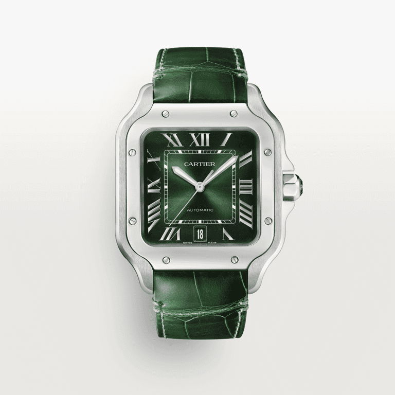 Cartier-Santos-CRWSSA0062_soldierwhitebg_0003_CRWSSA0062_ Shop Cartier now at Watches of Switzerland Melbourne, Melbourne Airport, Sydney, Sydney Barangaroo, Perth, Canberra and Online.