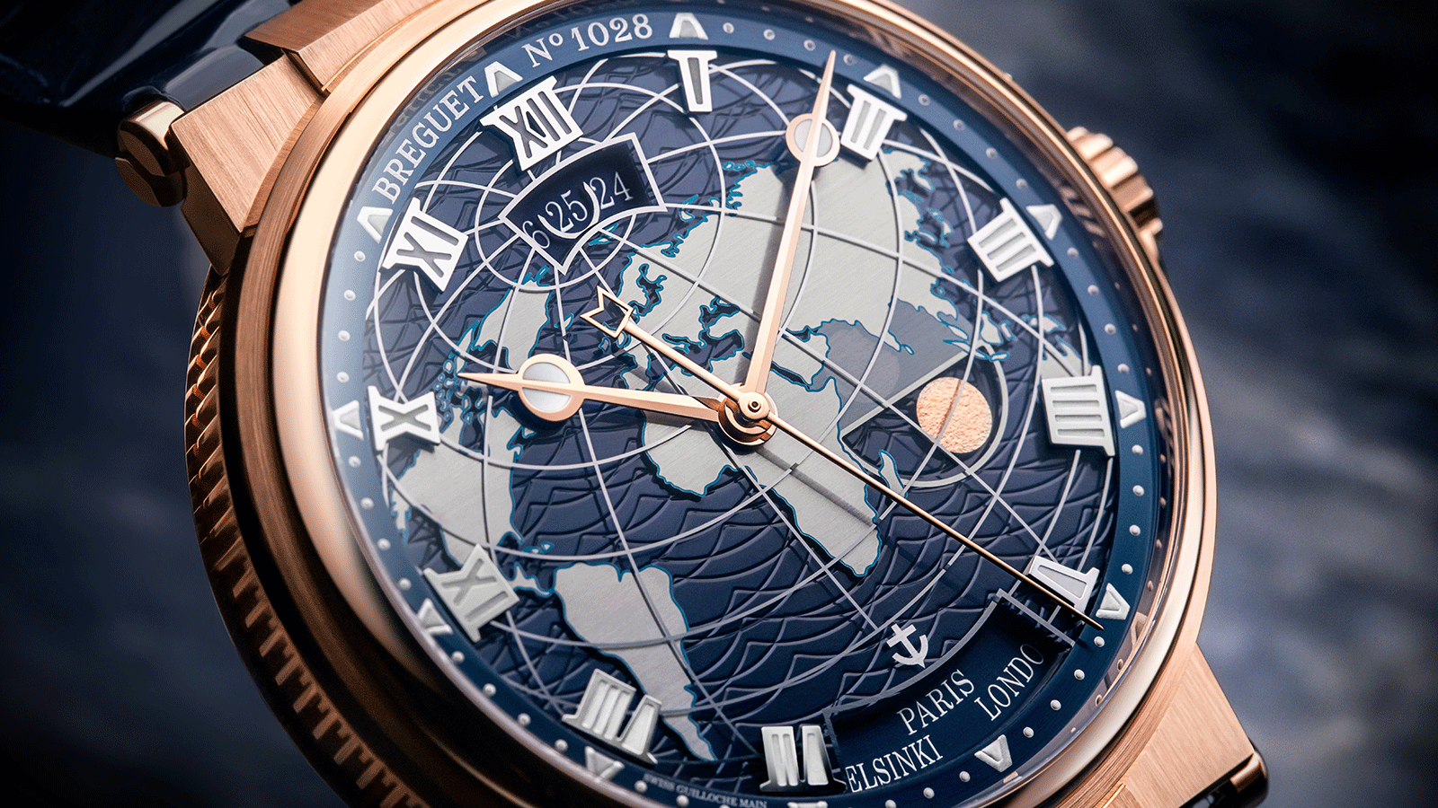 Marine Hora Mundi 5557 - Travel at a click. The Hora Mundi became an instant hit at the time of its launch. This mechanical watch, which had taken three years to develop and been awarded four patents, featured a critical asset in the shape of an instant-change dual-time display.