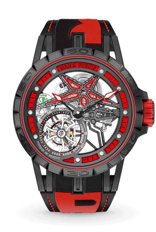 ROGER DUBUIS Excalibur Spider Pirelli Black DLC Titanium 45MM DBEX0644 Shop Roger Dubuis at Watches of Switzerland