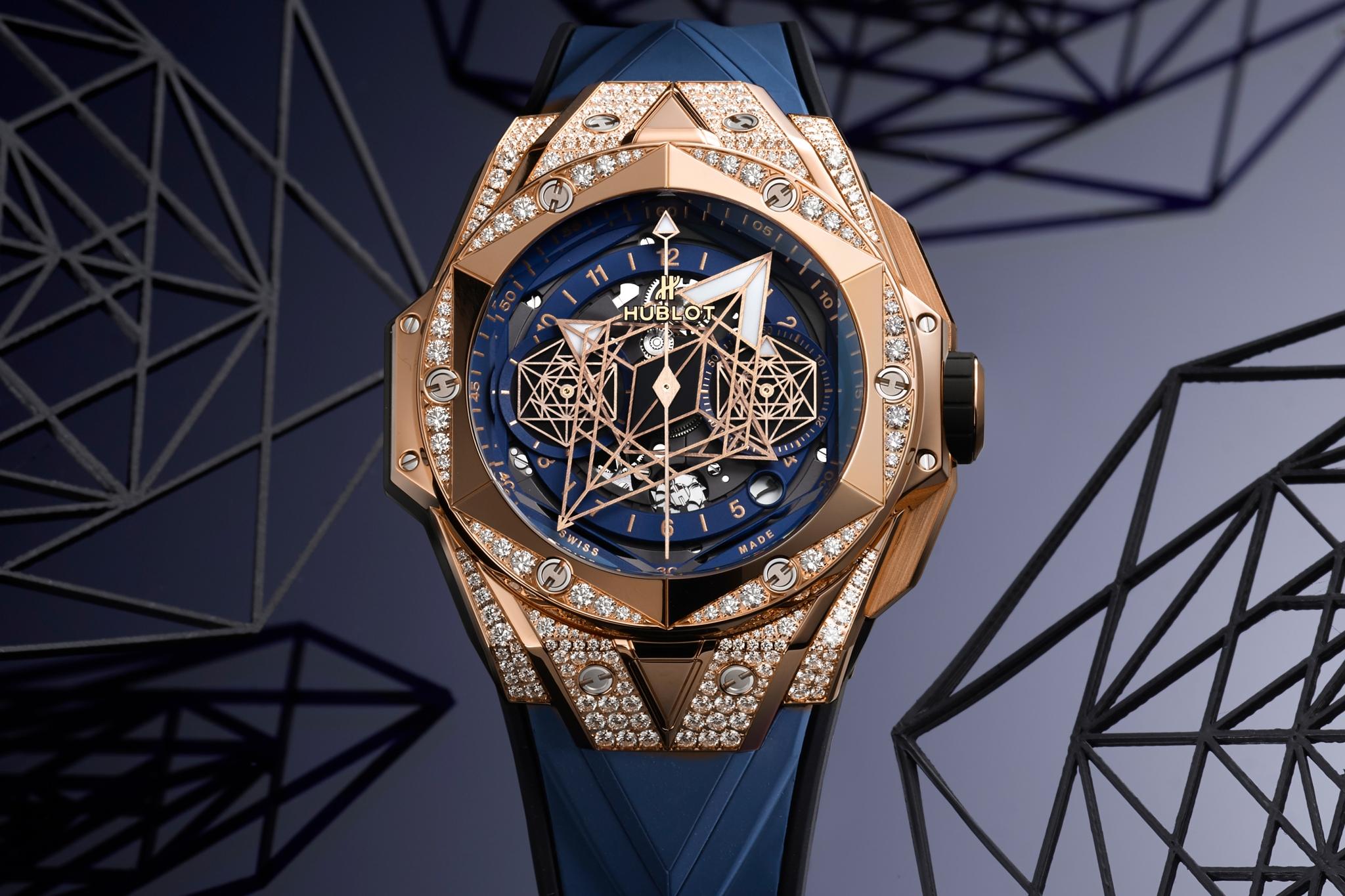 The Hublot Big Bang Sang Bleu II King Gold, available now at Watches of Switzerland Sydney. Click here to enquire.