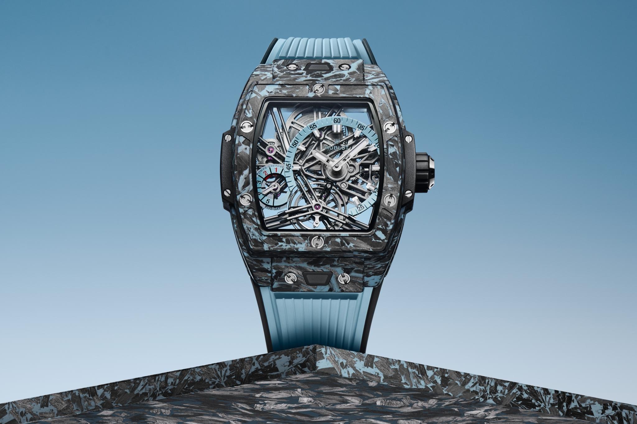 The Hublot Spirit of Big Bang Tourbillon Carbon Sky Blue. Book an appointment to view this piece now.