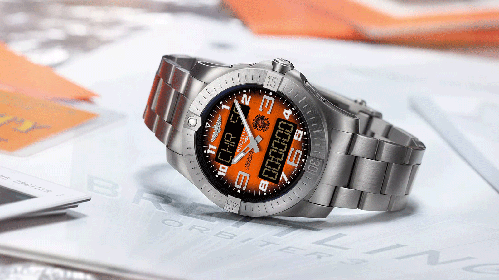 Celebrating this landmark on its 25th anniversary, Breitling, the sponsor of the groundbreaking voyage, unveils the Aerospace B70 Orbiter. The timepiece is a tribute to an adventure that expanded the horizons of human achievement—and, best of all, each watch contains a piece of the original balloon.