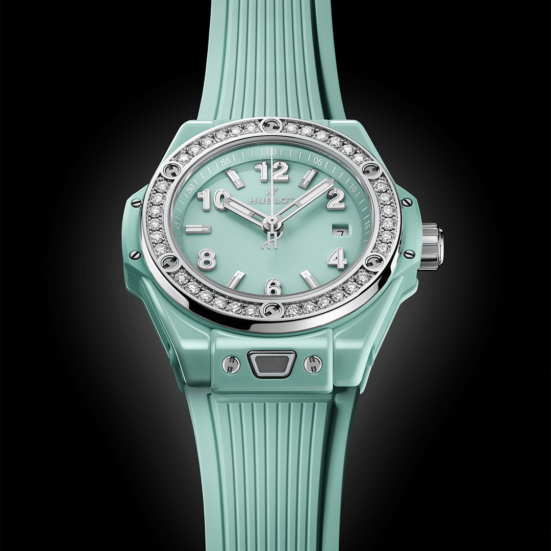 HUBLOT Big Bang One Click Mint Green Ceramic Diamonds 485.GS.5271.RX.1204