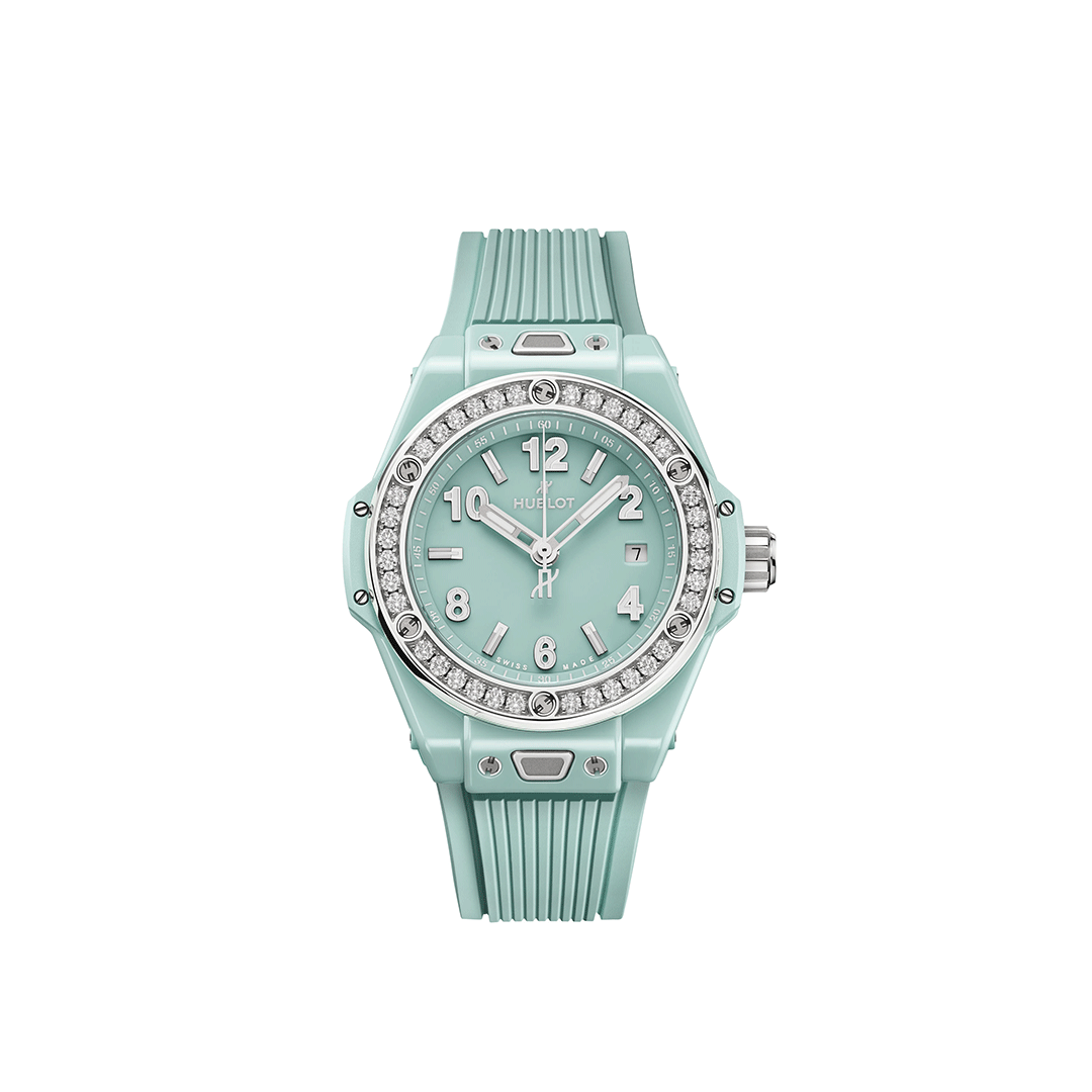 HUBLOT Big Bang One Click Mint Green Ceramic Diamonds 485.GS.5271.RX.1204