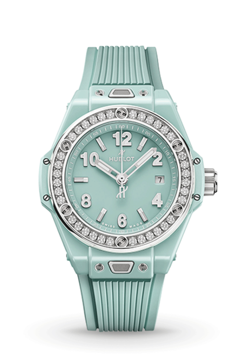 HUBLOT Big Bang One Click Mint Green Ceramic Diamonds 485.GS.5271.RX.1204