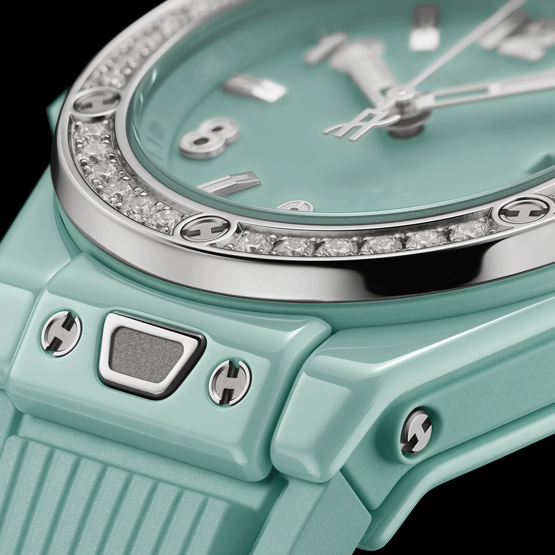 HUBLOT Big Bang One Click Mint Green Ceramic Diamonds 485.GS.5271.RX.1204