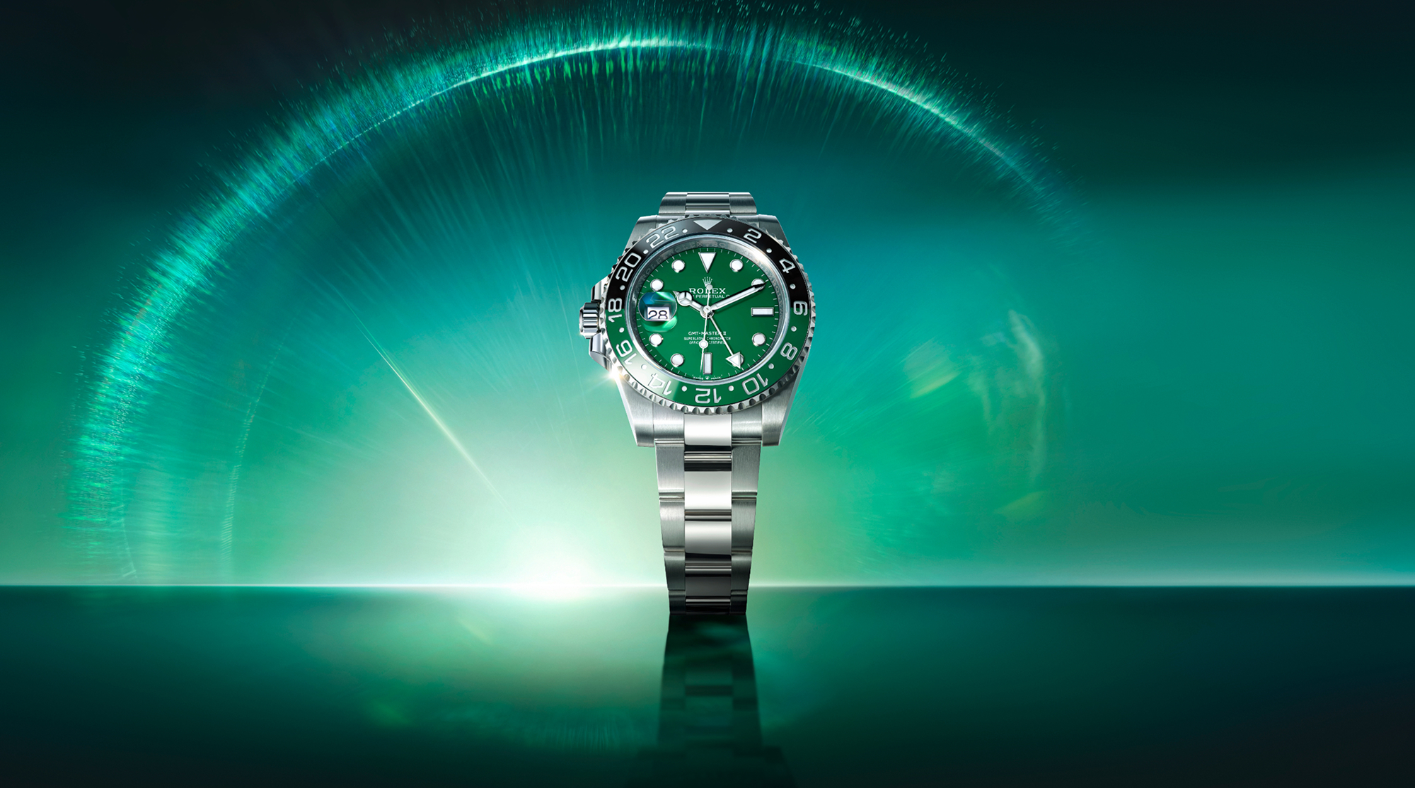 Rolex introduces its very first ceramic dial on an 18 ct white gold version of the Oyster Perpetual GMT-Master II.