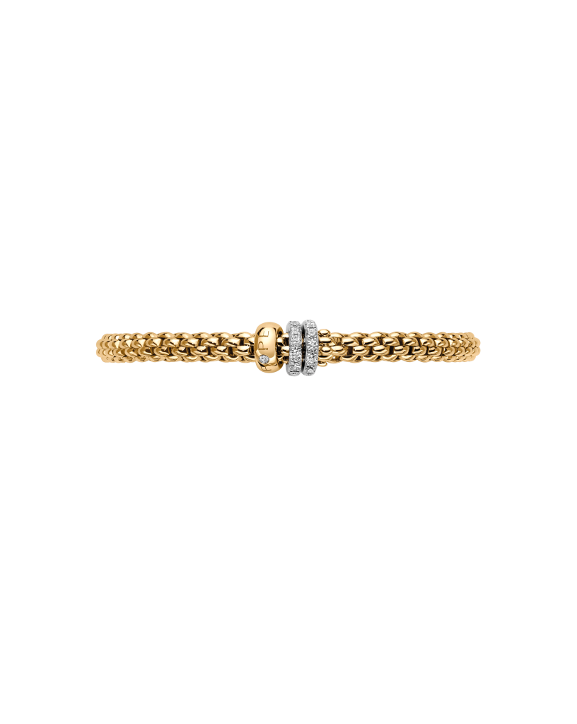 FOPE Solo Flex'it bracelet - three rondels and diamond pavé 62506BX_PB