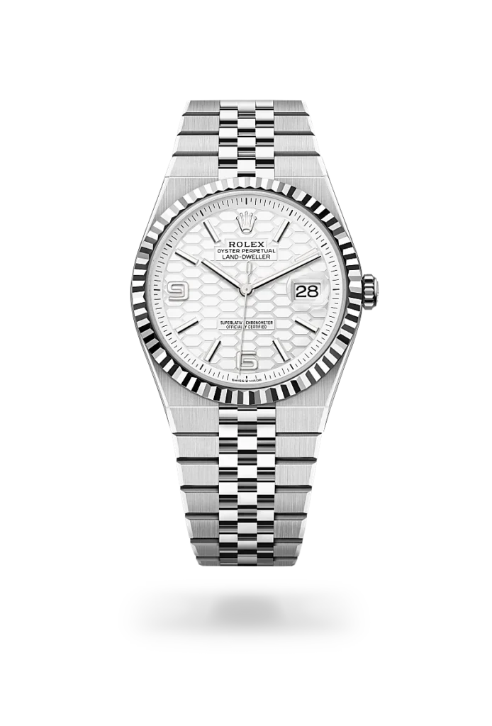 Rolex land-dweller in Oystersteel, M127334-0001* - Watches of Switzerland