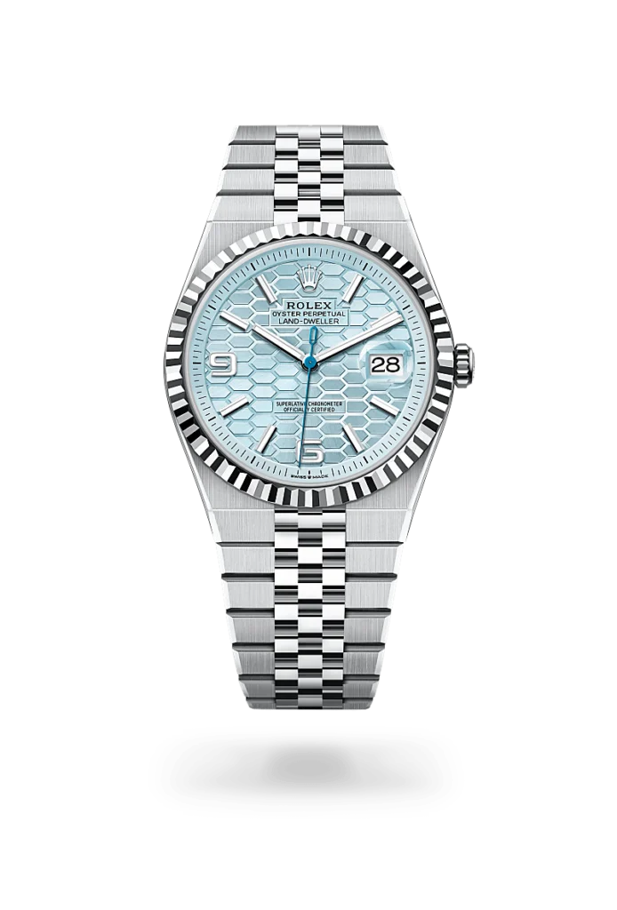 Rolex land-dweller in Platinum, M127336-0001* - Watches of Switzerland